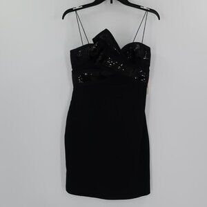Marchesa Notte Women's Strapless Black Sequin Dress Size 2 NWT